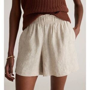 Quince 100% European Linen High Waisted Shorts FLAX
